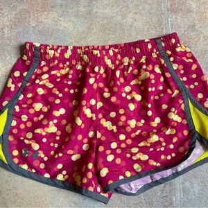 Under Armour Pink and Yellow Athletic Shorts Lightweight Design